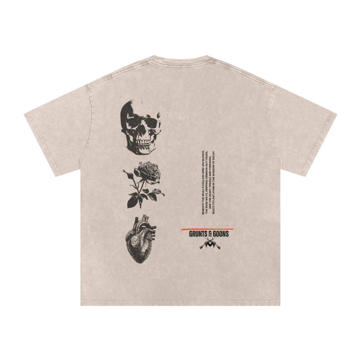 SKULLxROSExHEART Oversized Tee